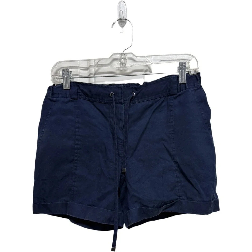 Two by Vince Camuto Navy Tencel Drawstring Chino Shorts Women's XS Casual Summer